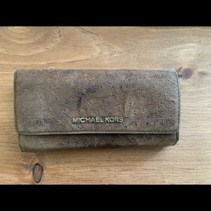 Distressed cognac Michael Kors Wallet